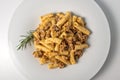 Plate of macaroni pasta with Bolognese raguÃâ¬